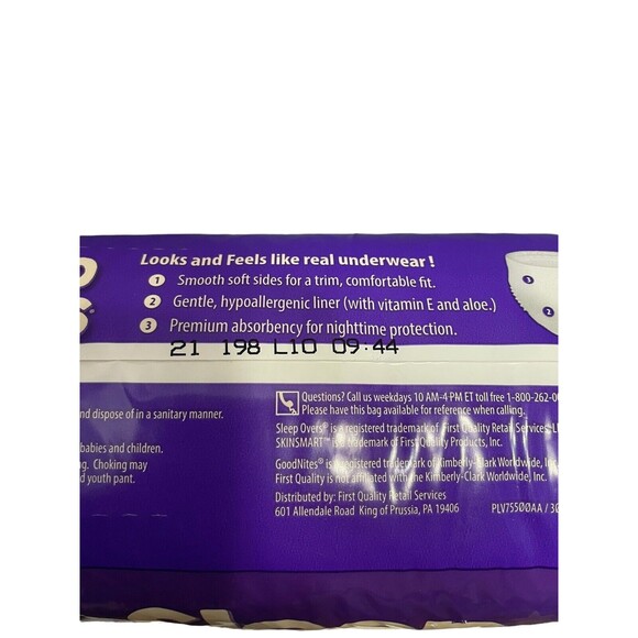 Sleep Overs‎ Pull Up Style Incontinence Pants, Size Youth XL - 12 Count - Picture 5 of 5